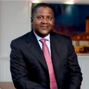 Aliko Dangote speaking during a visit to the Dangote refinery ahead of the planned IPO launch in September.