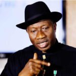 Former President Goodluck Jonathan addressing youth groups in Abuja amid growing calls for him to contest the 2027 presidential election.