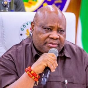 Governor Ademola Adeleke addressing beneficiaries during the presentation of ₦204 million death benefit cheques to families of deceased civil servants in Osun State.