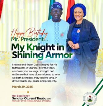 https://gongnews.org/tinubu President Tinubu clocks 73, First Lady felicitates her knight