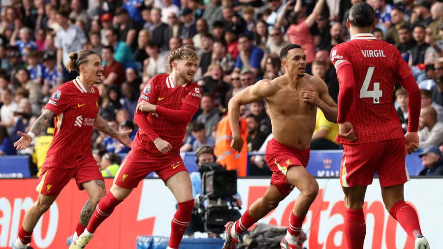 Liverpool on brink of title as Alexander-Arnold goal relegates Leicester, gong-news.com