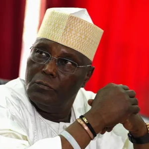 Former Vice President Atiku Abubakar speaking during a political event in Abuja.