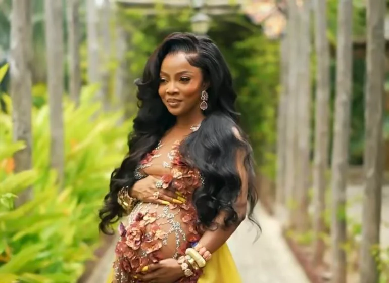 Toke Makinwa welcomes first child