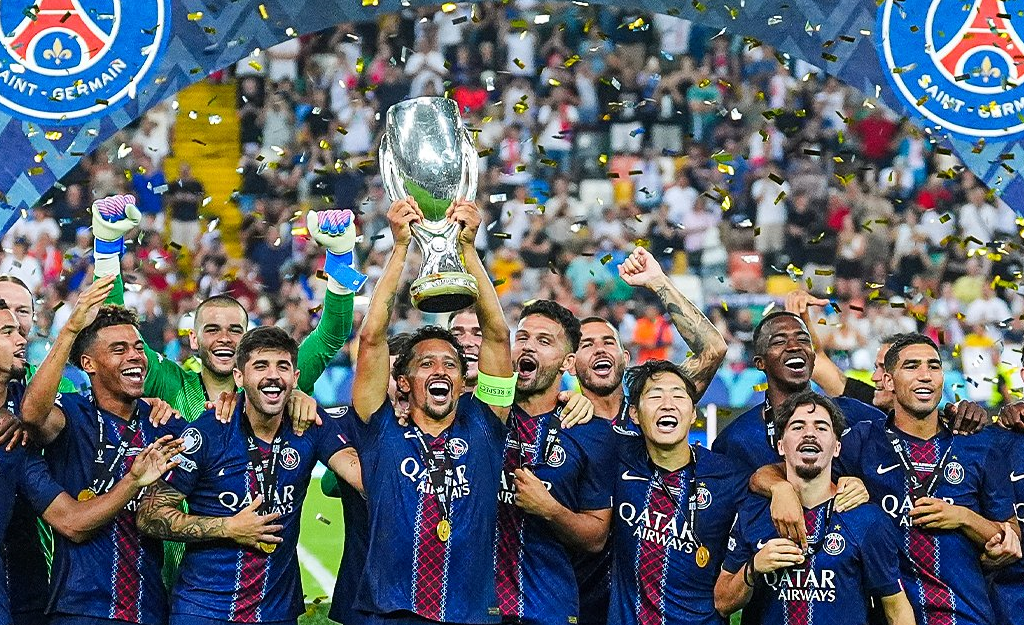 Tottenham surrender two-goal lead as PSG win Super Cup on penalties