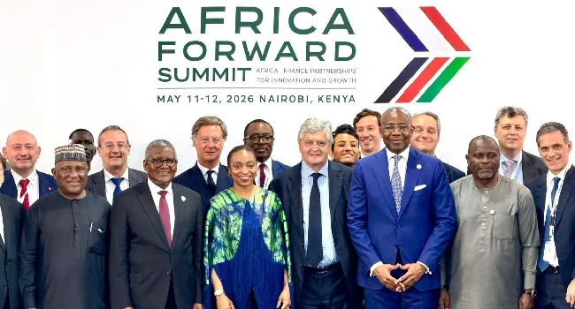 President Bola Tinubu speaking at the Africa Forward Summit in Nairobi on Nigeria-France trade and investment relations.