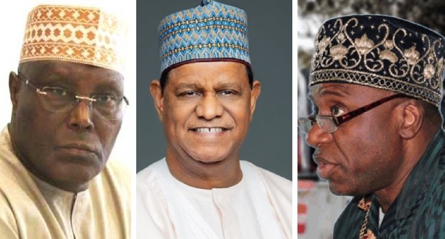 Atiku Abubakar, Rotimi Amaechi and Mohammed Hayatu-Deen during the ADC presidential primary process ahead of the 2027 election.