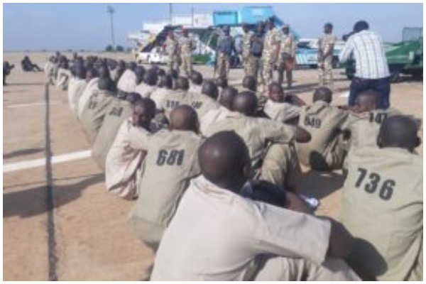 Former Boko Haram members during a rehabilitation and reintegration programme in Borno State, Nigeria.