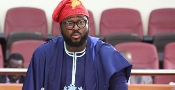 Desmond Elliot at a political event after losing the APC primary election in Surulere.