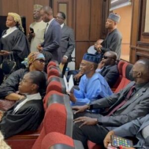 Nasir El-Rufai leaves court after being granted N100 million bail by the Federal High Court in Abuja.