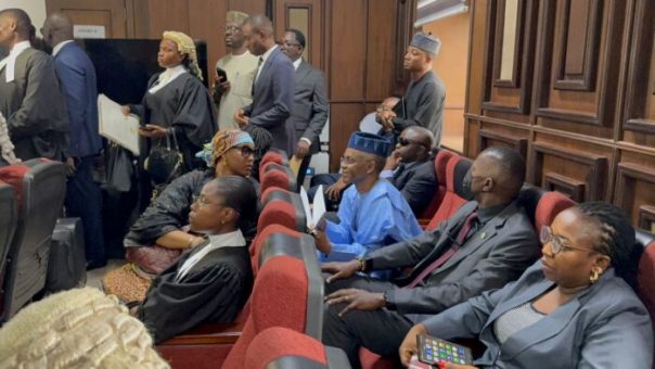 Nasir El-Rufai leaves court after being granted N100 million bail by the Federal High Court in Abuja.