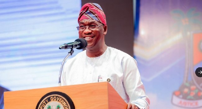 Kadri Obafemi Hamzat addressing supporters after emerging Lagos APC governorship candidate in the 2027 primary election.