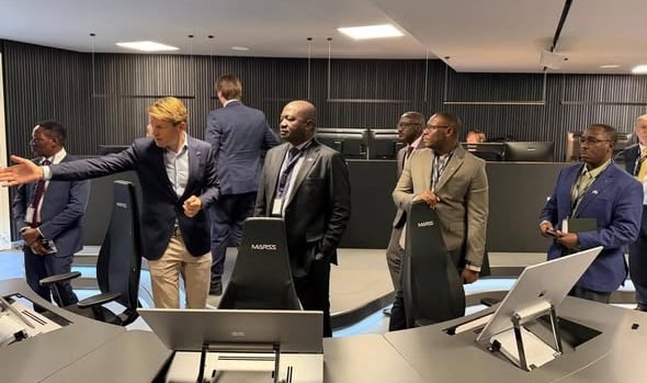 Defence Minister Christopher Musa meeting officials in Monaco discussing Nigeria’s AI-driven military upgrade and anti-drone defence systems under the Hybrid Intelligence Shield project.