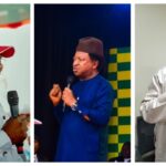 Sunday Katung, Shehu Sani and Ramalan Yero after emerging winners in Kaduna APC senatorial primaries for the 2027 elections.