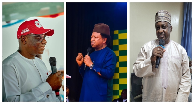 Sunday Katung, Shehu Sani and Ramalan Yero after emerging winners in Kaduna APC senatorial primaries for the 2027 elections.