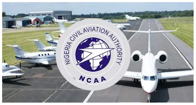 Officials at a Nigerian airport conduct health surveillance checks following the NCAA Ebola alert.