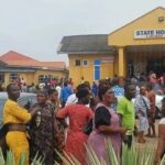Students receiving emergency treatment after suspected chemical odour spread through schools in Ijebu-Ode, Ogun State.