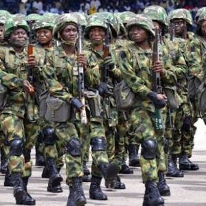 Nigerian Army Provost Marshal Maj. Gen. Mathias Erebulu addressing Military Police personnel (Soldiers) during a training seminar on operational discipline.