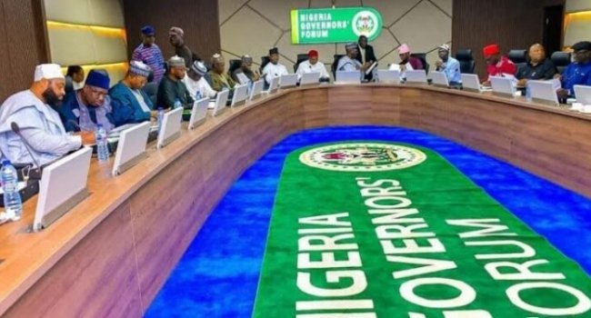 Nigeria Governors’ Forum meeting discussing minimum wage proposal of ₦100,000 for Nigerian workers amid inflation concerns.