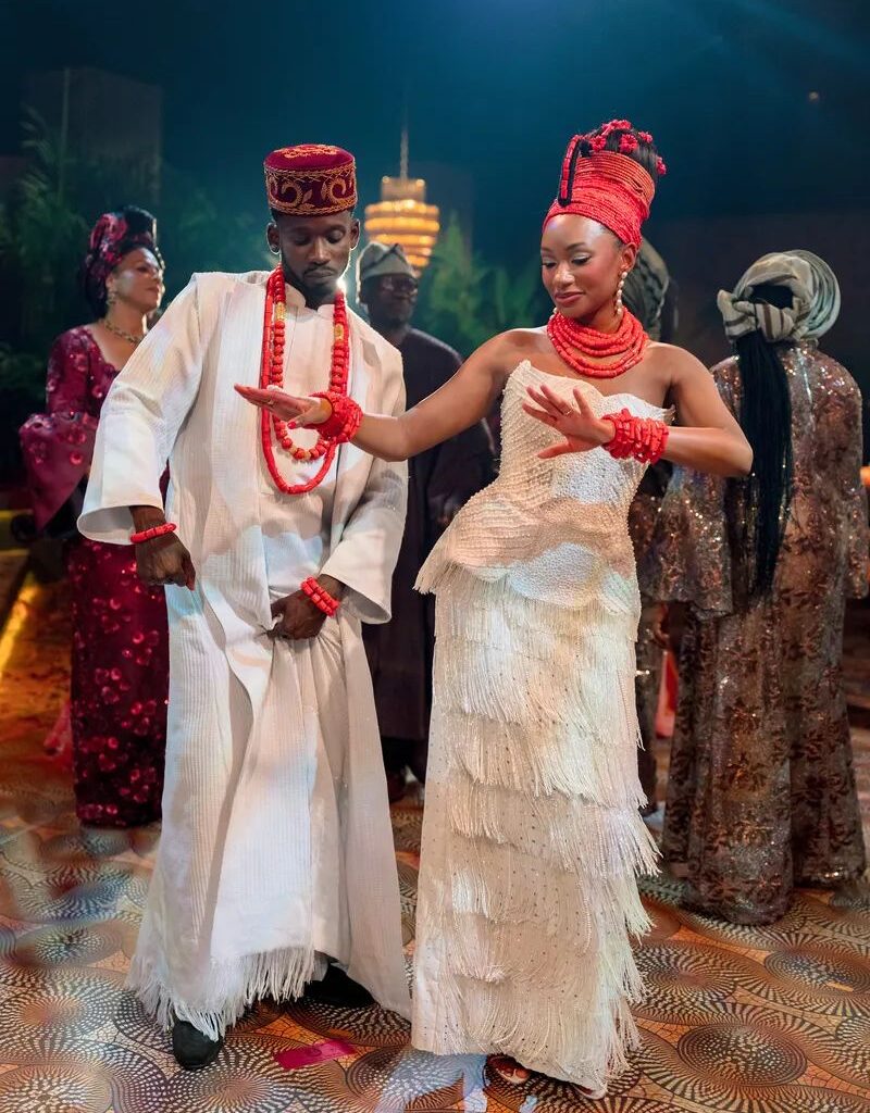 Temi Otedola and Mr Eazi pose