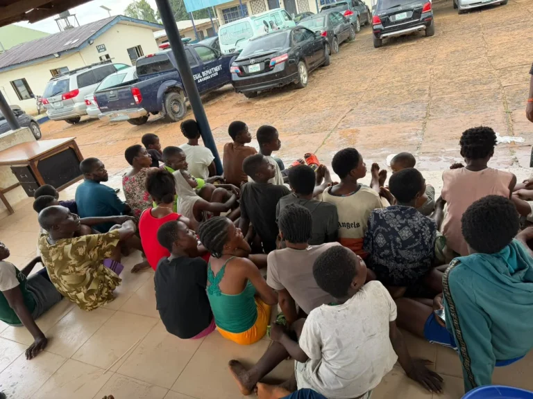 Security operatives in Anambra State rescue children and arrest six suspects during a raid on a suspected child trafficking ring in Nnewi.