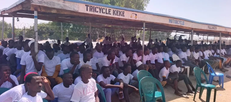 Officials in Borno State overseeing the reintegration of 720 repentant insurgents after completing rehabilitation and deradicalisation training in Maiduguri.