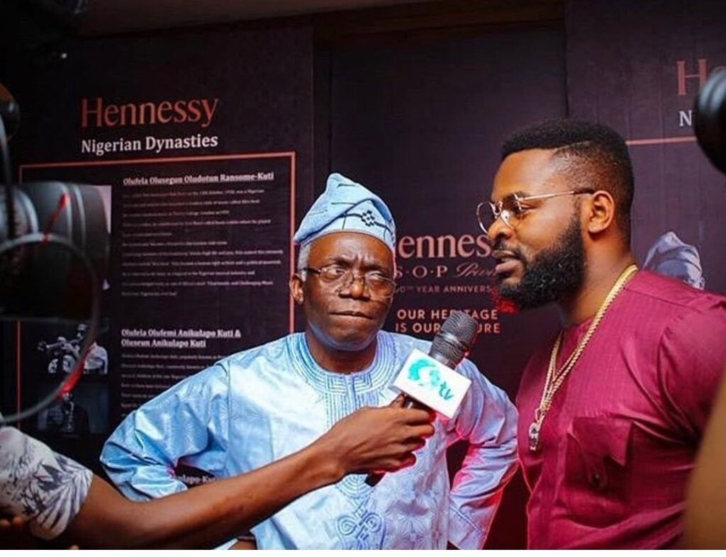 Femi Falana and Falz speaking during announcement of a planned June 12 protest in Nigeria over insecurity and economic hardship.