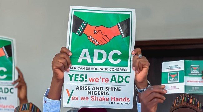 Opposition party leaders reacting in Abuja after Federal High Court ruling ordering deregistration of ADC and four other political parties in Nigeria.