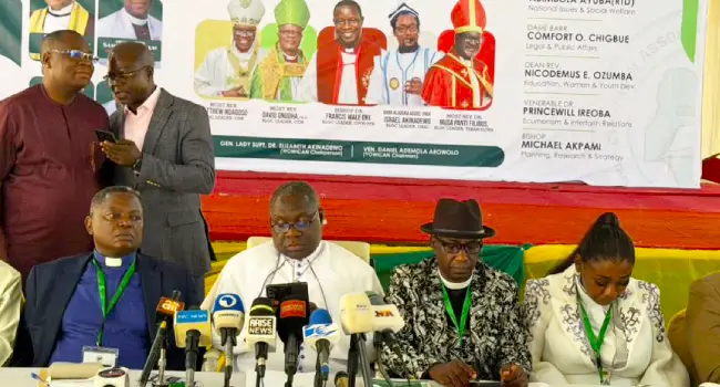 Christian Association of Nigeria leaders at a summit in Abuja calling for a state of emergency on security and announcing three days of national mourning over rising insecurity in Nigeria.