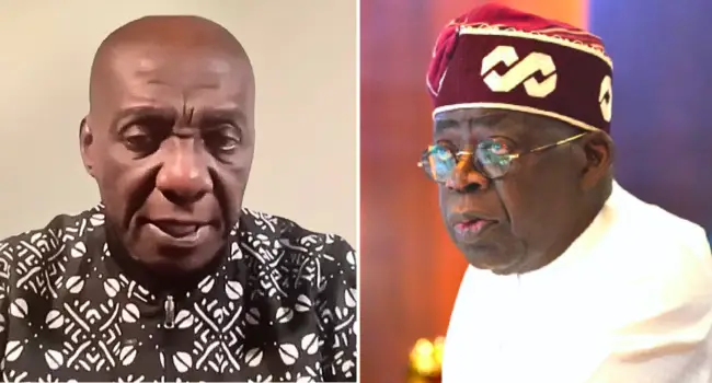 Former DSS deputy director Dennis Amachree speaking about Nigeria's security challenges while urging President Bola Tinubu to prioritise security reforms over political campaigns.
