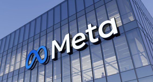 Meta logo displayed on a screen as the company criticises Australia’s proposed law requiring technology platforms to compensate news publishers.