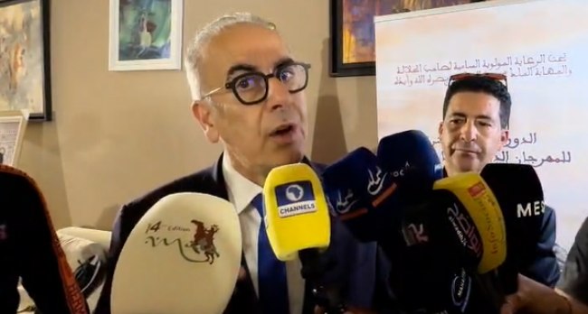 Officials discussing Morocco–Nigeria cooperation during Mata International Equestrian Festival in northern Morocco, symbolising cultural and economic partnership.
