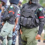 FCT Commissioner of Police Ahmed Sanusi inspects personnel of the newly launched Violent Crime Response Unit during its inauguration in Abuja.
