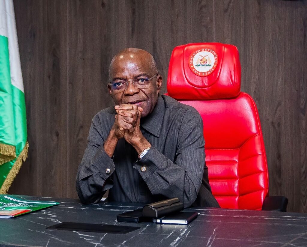 Governor Alex Otti of Abia State as the state records the highest improvement in Nigeria's 2025 State Performance Index, rising from 36th to 10th position.