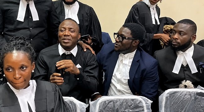 Omoyele Sowore appears at the Federal High Court in Abuja after being granted ₦200 million bail in his alleged cybercrime case.