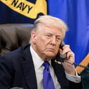 Donald Trump speaking during a press briefing at the White House. US and Iran war