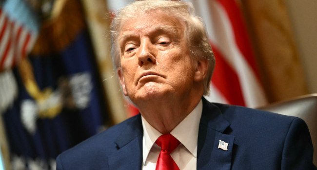 US President Donald Trump speaks during a Cabinet meeting at the White House as the Senate approves a $70 billion immigration enforcement funding package.