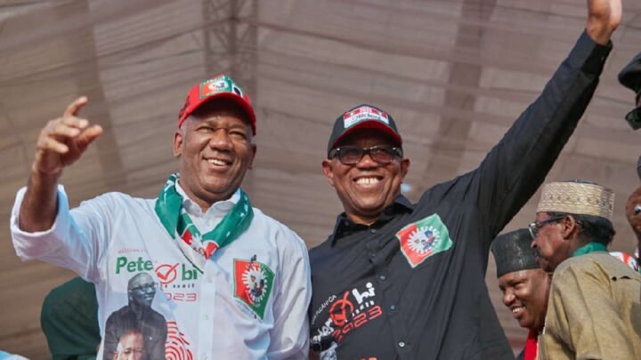 Datti Baba-Ahmed and Peter Obi campaigning together during the 2023 presidential election campaign.