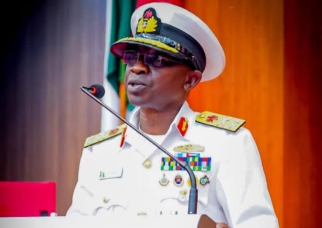 Chief of Naval Staff Vice Admiral Idi Abbas speaking during a Channels Television interview on the need for a special court to prosecute maritime criminals and oil theft suspects.
