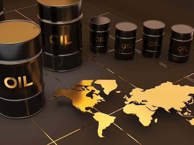 Oil tanker sailing through open waters as global crude prices fall following a peace agreement between the US, Israel and Iran.