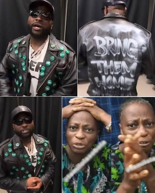 Davido wearing a customised jacket with names of abducted Oyo pupils during a World Cup countdown performance, as Reno Omokri comments on the issue.