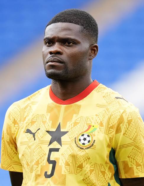 Thomas Partey in Ghana national team kit during training, following reports of denied entry into Canada for a World Cup match in Toronto.
