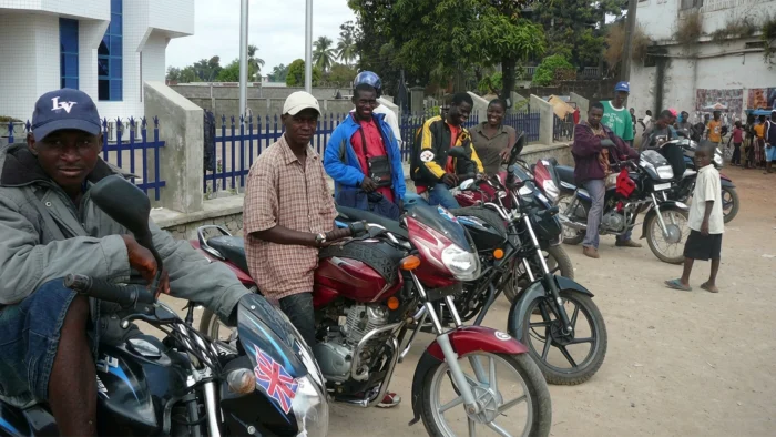 Commercial motorcycle riders operating on a road in Oyo State as the government introduces night-time restrictions to strengthen security following recent abductions.