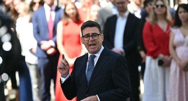 UK Prime Minister Andy Burnham delivers his first speech outside 10 Downing Street after taking office following Keir Starmer's departure.