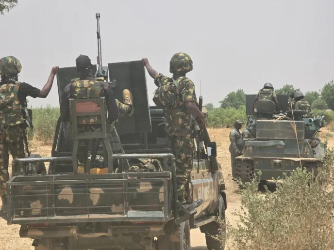 Nigerian soldiers deployed during counterterrorism operations as the military says heavy rainfall and muddy terrain are slowing offensives against terrorists in northern Nigeria.
