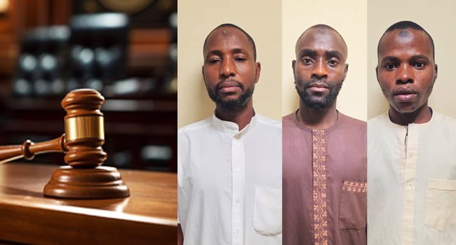 Three men convicted over the Oyo school abduction sentenced to life imprisonment by the Federal High Court in Abuja.