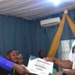 Chikelue Iloenyosi speaking after being re-elected as Chairman of the Anambra State Football Association.