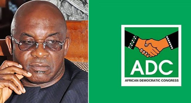 David Mark and ADC logo featured in graphic following court ruling affirming his leadership of the African Democratic Congress.