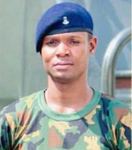 Photograph of Private Mohammed Yusuf Amutu, the Nigerian soldier declared wanted over alleged involvement in selling military uniforms to terrorists.