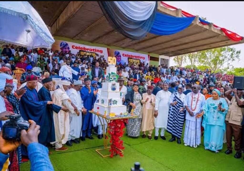 Benue State 50th anniversary celebration in Makurdi amid concerns over insecurity and leadership challenges.