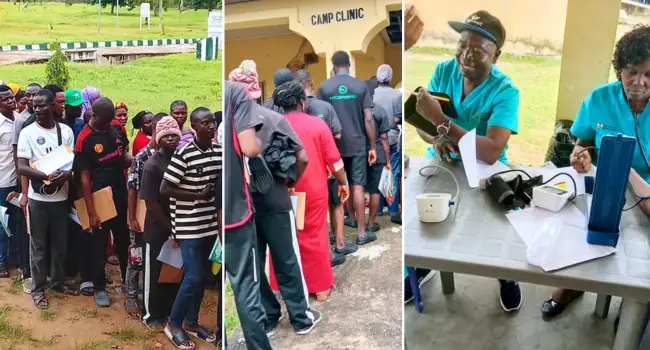 Applicants undergo screening and documentation for Taraba State's firefighter recruitment exercise ahead of specialised training in Lagos.